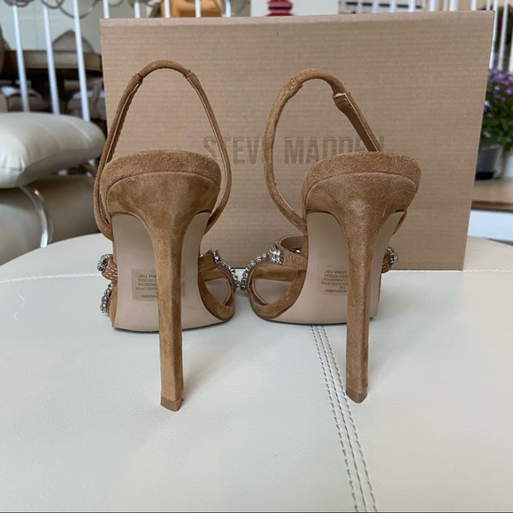 Steve Madden Camel Multi Grade - R Grade-R Stiletto Heel Rhinestone Straps - Picture 6 of 8